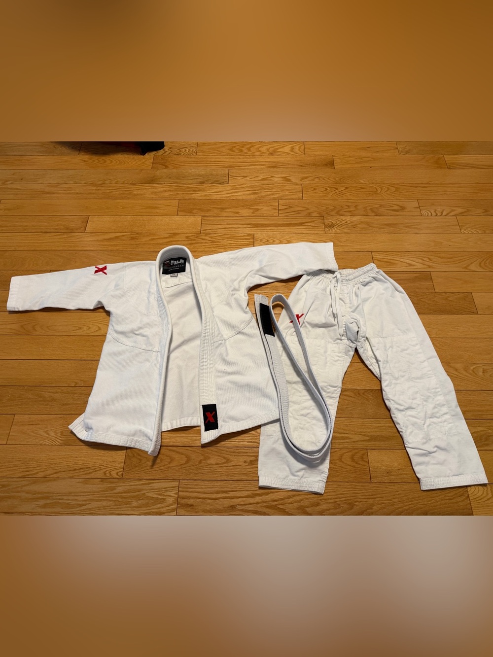 Fuji Kids White Martial Arts / BJJ Gi with White Belt C0